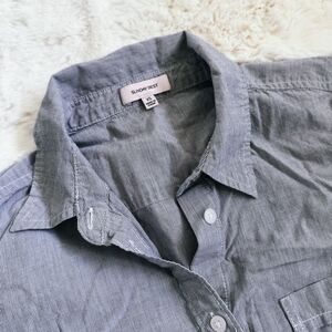 Aritzia Sunday Best Button-Up Blouse Dress Shirt XS - Grey